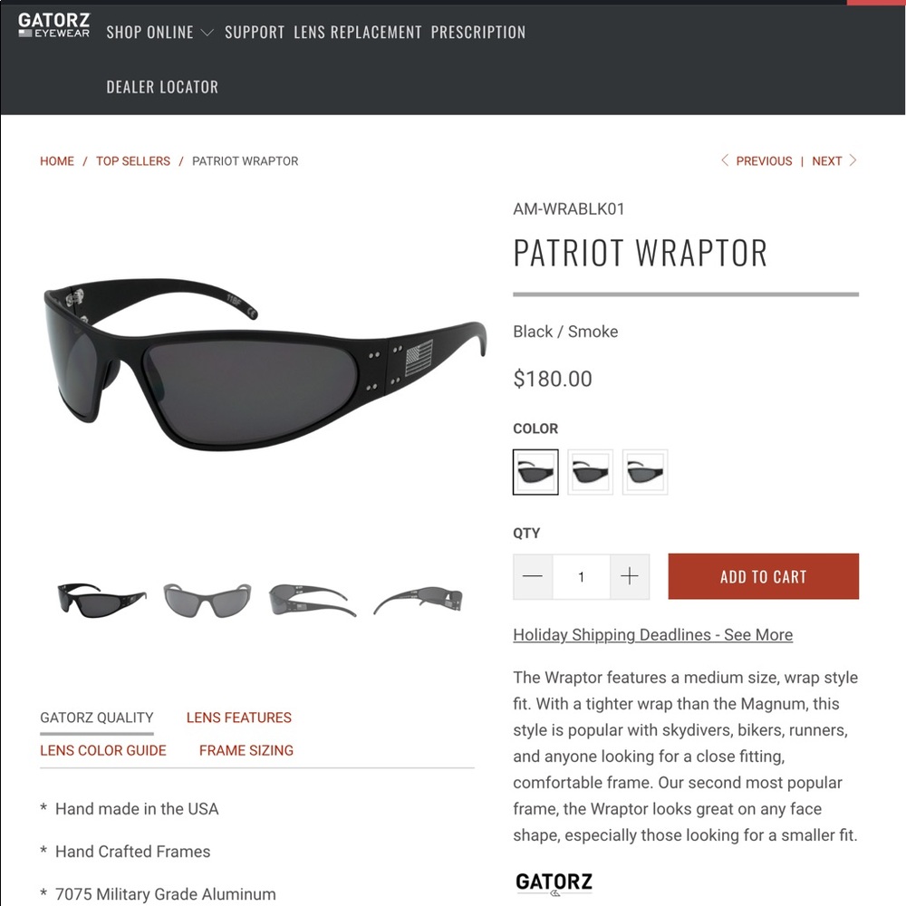 Gators sunglasses PATRIOT WRAPTOR